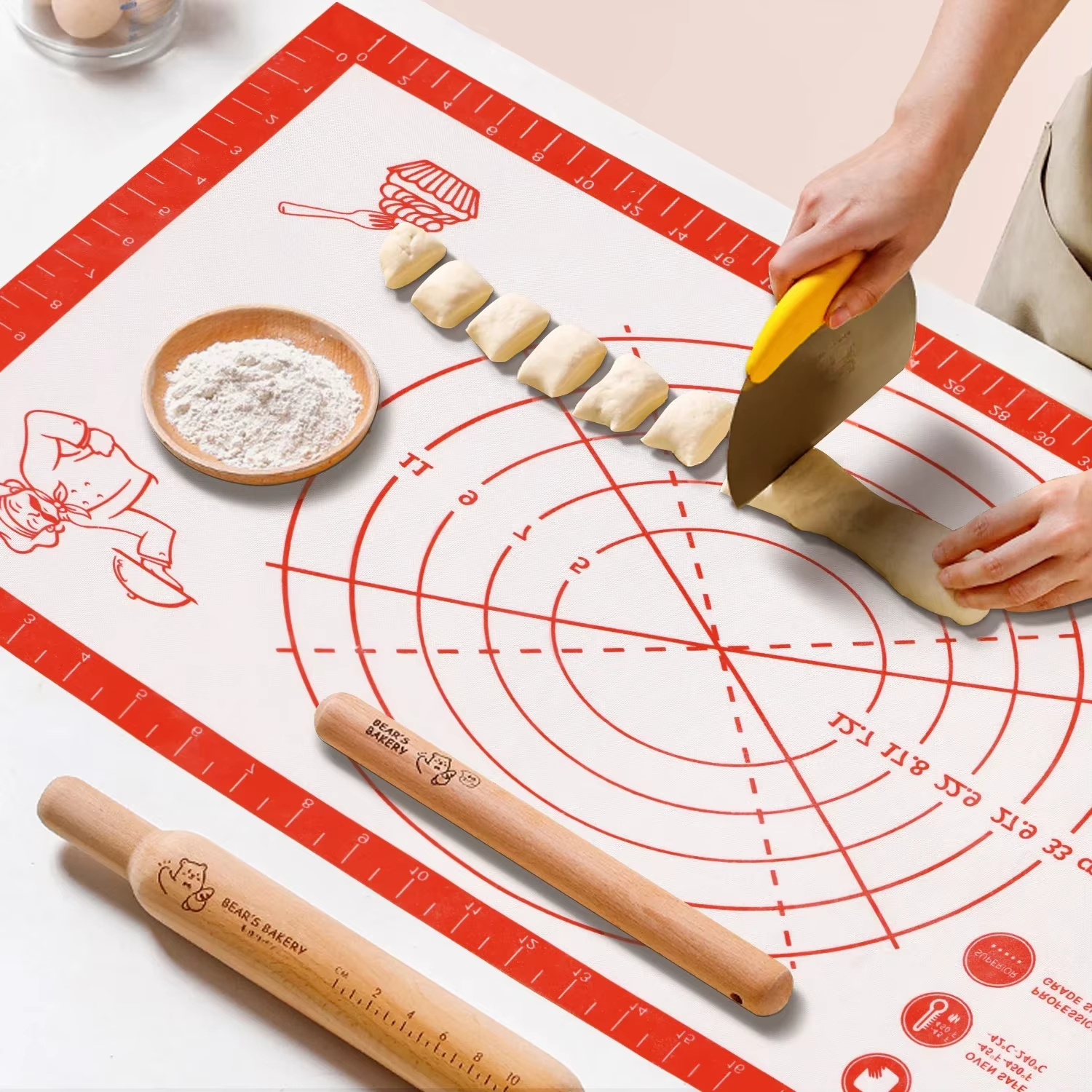Food Prep Mat - New Silicone Baking Mat Pizza Dough