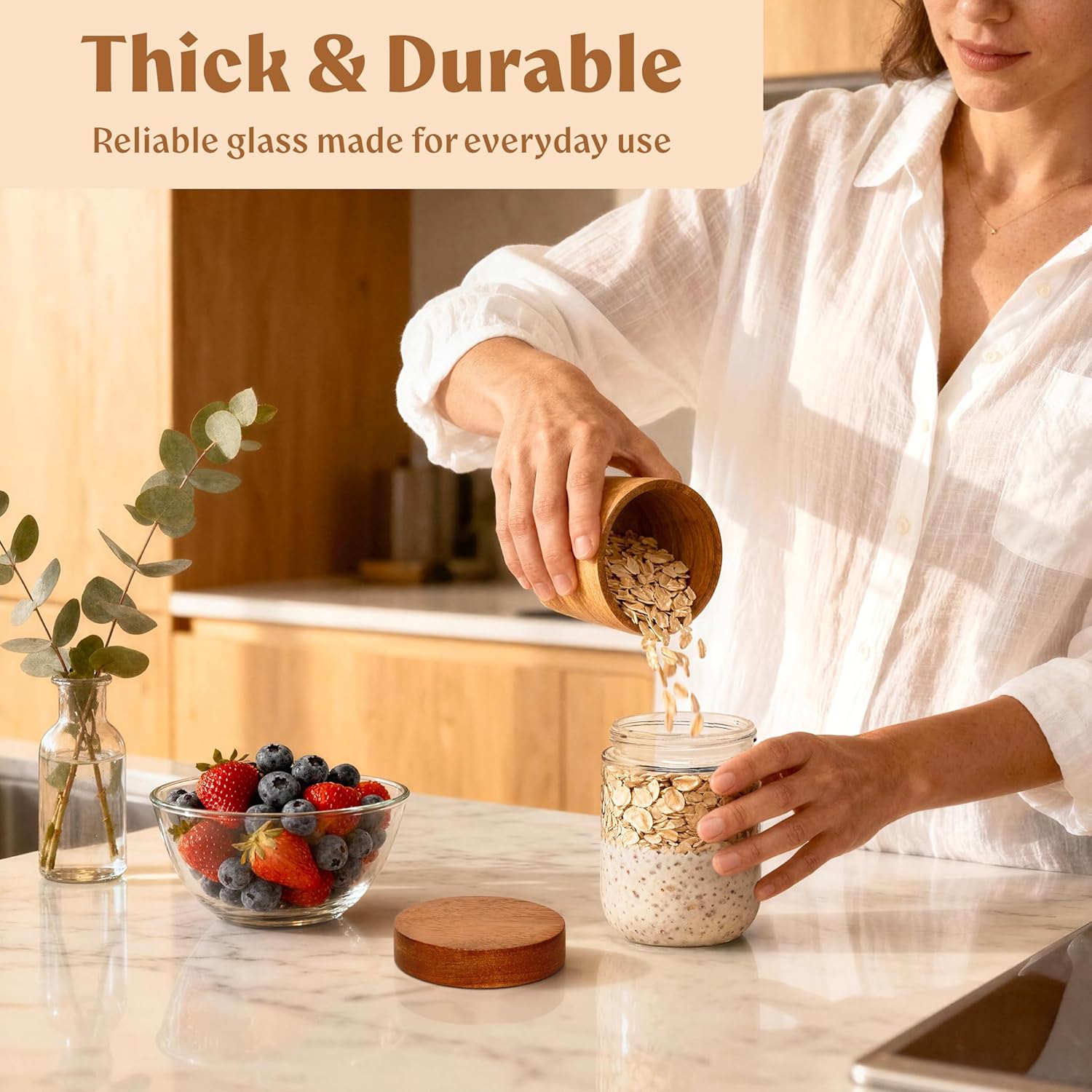 Overnight Oats Containers with - Meal Prep Jars With Lids 리뷰 및 가격