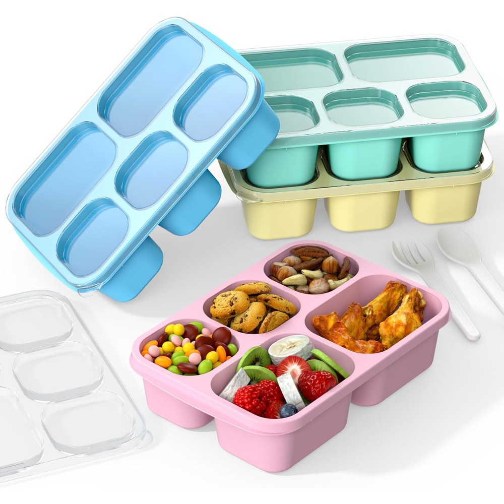 Bento Box Adult Lunch Box - 4  - Meal Prep Yellow 리뷰 및 가격