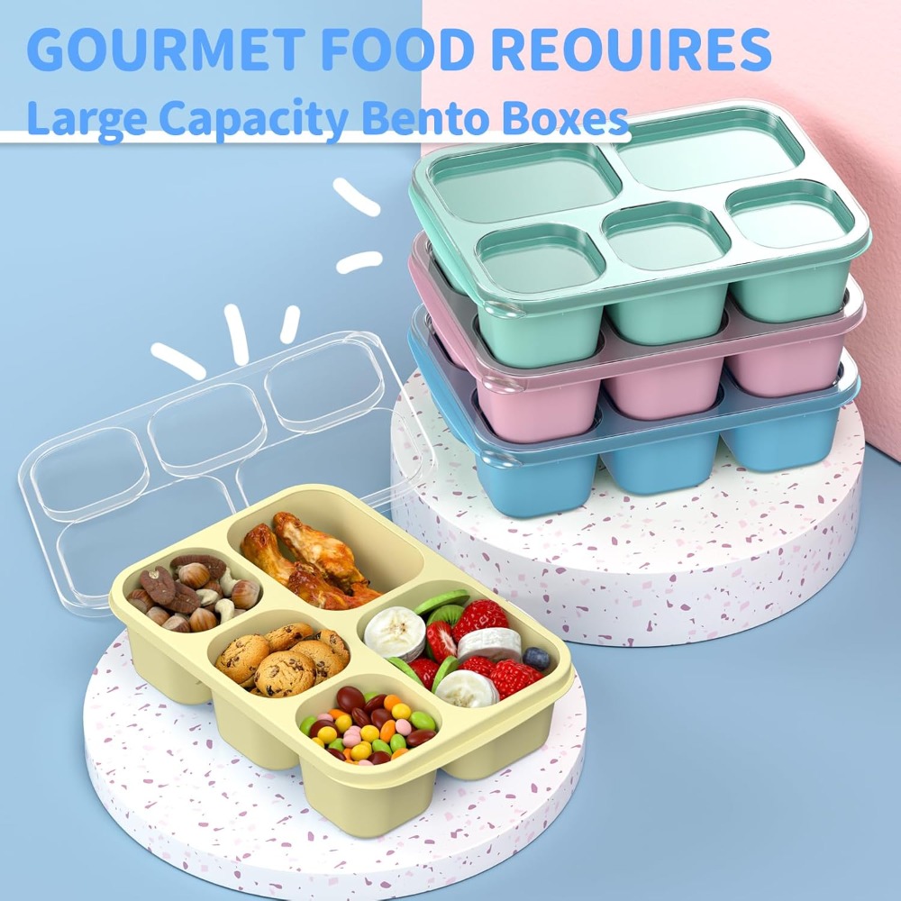 Bento Box Adult Lunch Box - 4  - Meal Prep Yellow 리뷰 및 가격