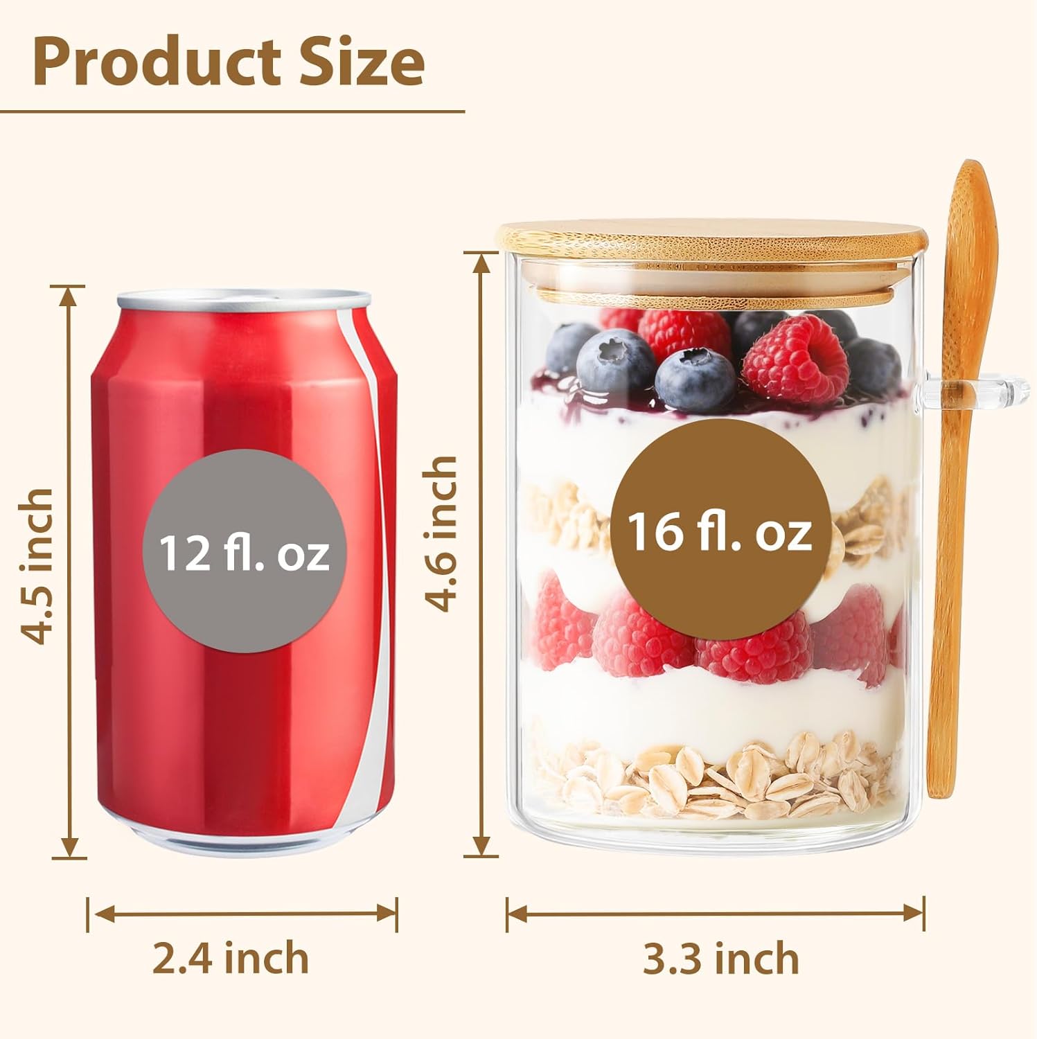 6 Pack Overnight Oats Containe - Meal Prep Jars With Lids 리뷰 및 가격