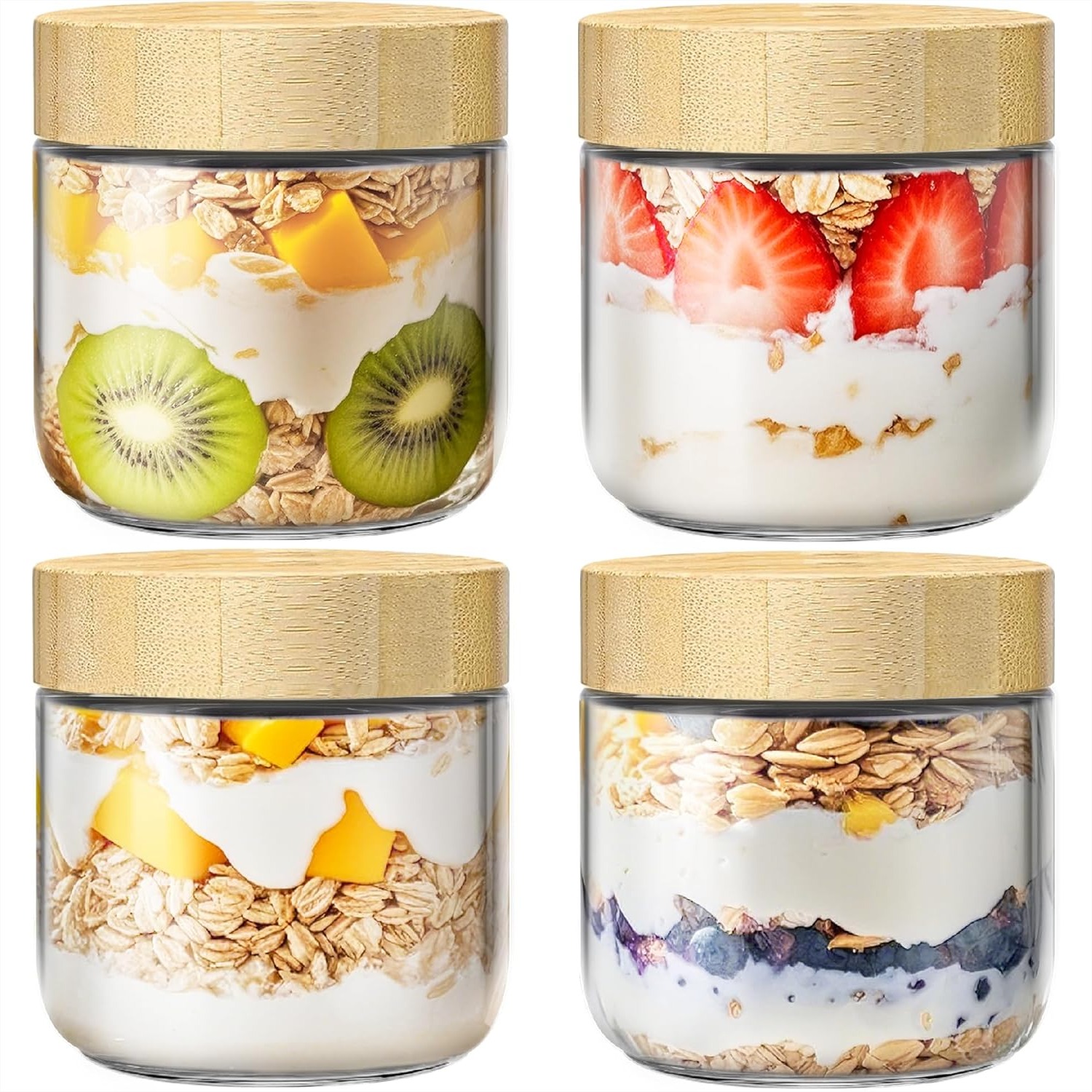 4 Pack 10oz Overnight Oats Con - Meal Prep Jars With Lids 리뷰 및 가격