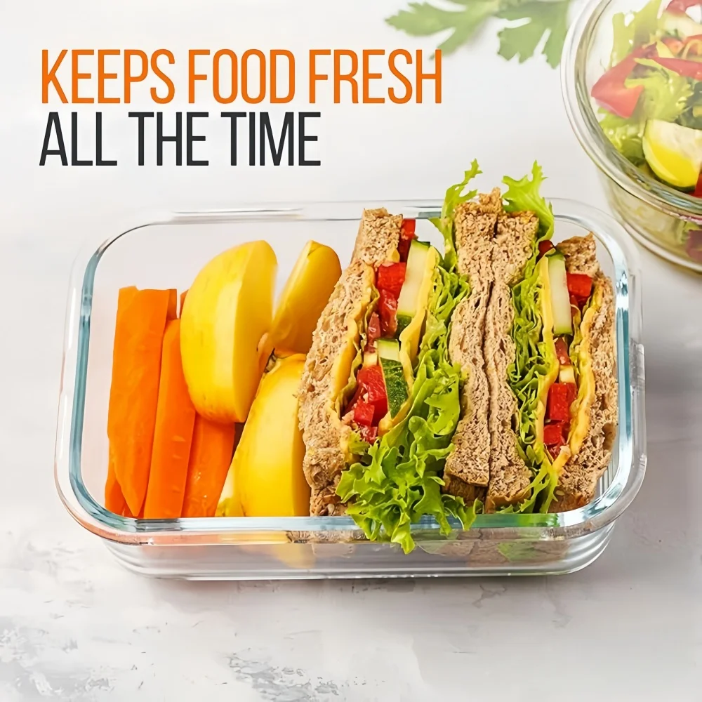 BPA-Free Glass Lunch Box Recta - Meal Prep Rezepte 리뷰 및 가격