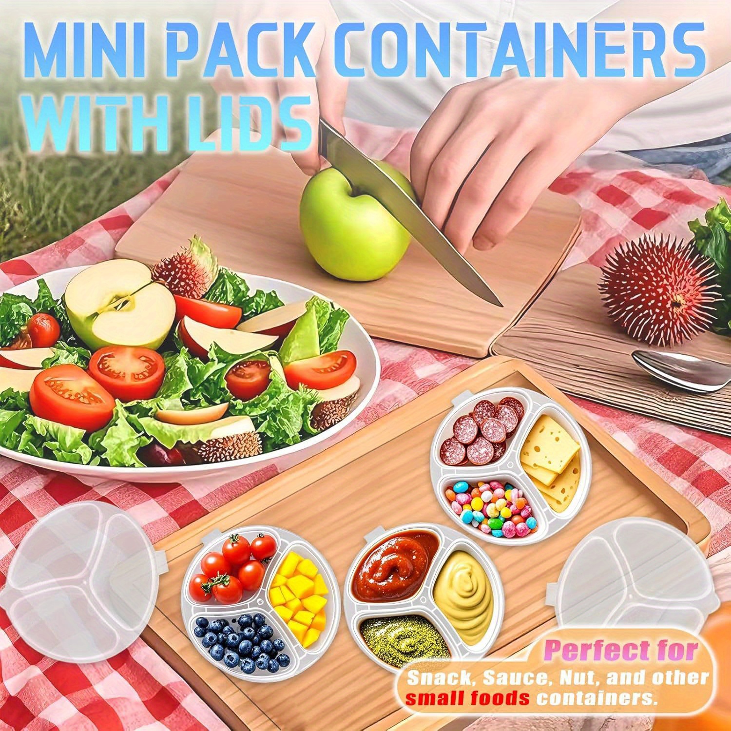 Round 3-Compartment Disposable - Meal Prep Jars With Lids 리뷰 및 가격