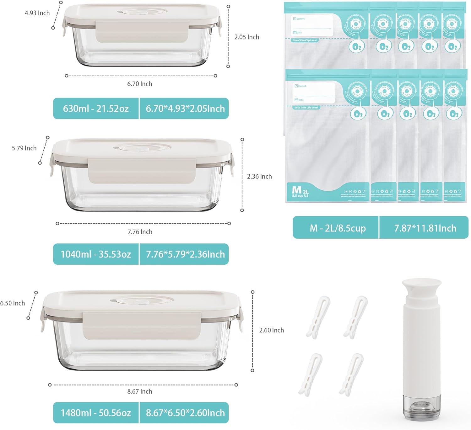 Vacuum Seal Glass Food Storage - Meal Prep Manual 리뷰 및 가격