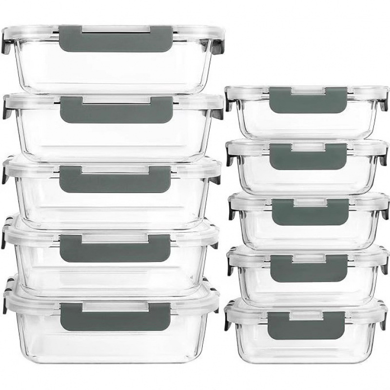 Glass Food Storage Container W - Meal Prep Jars With Lids 리뷰 및 가격