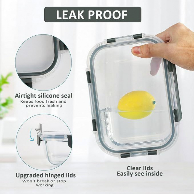 Glass Food Storage Container W - Meal Prep Jars With Lids 리뷰 및 가격