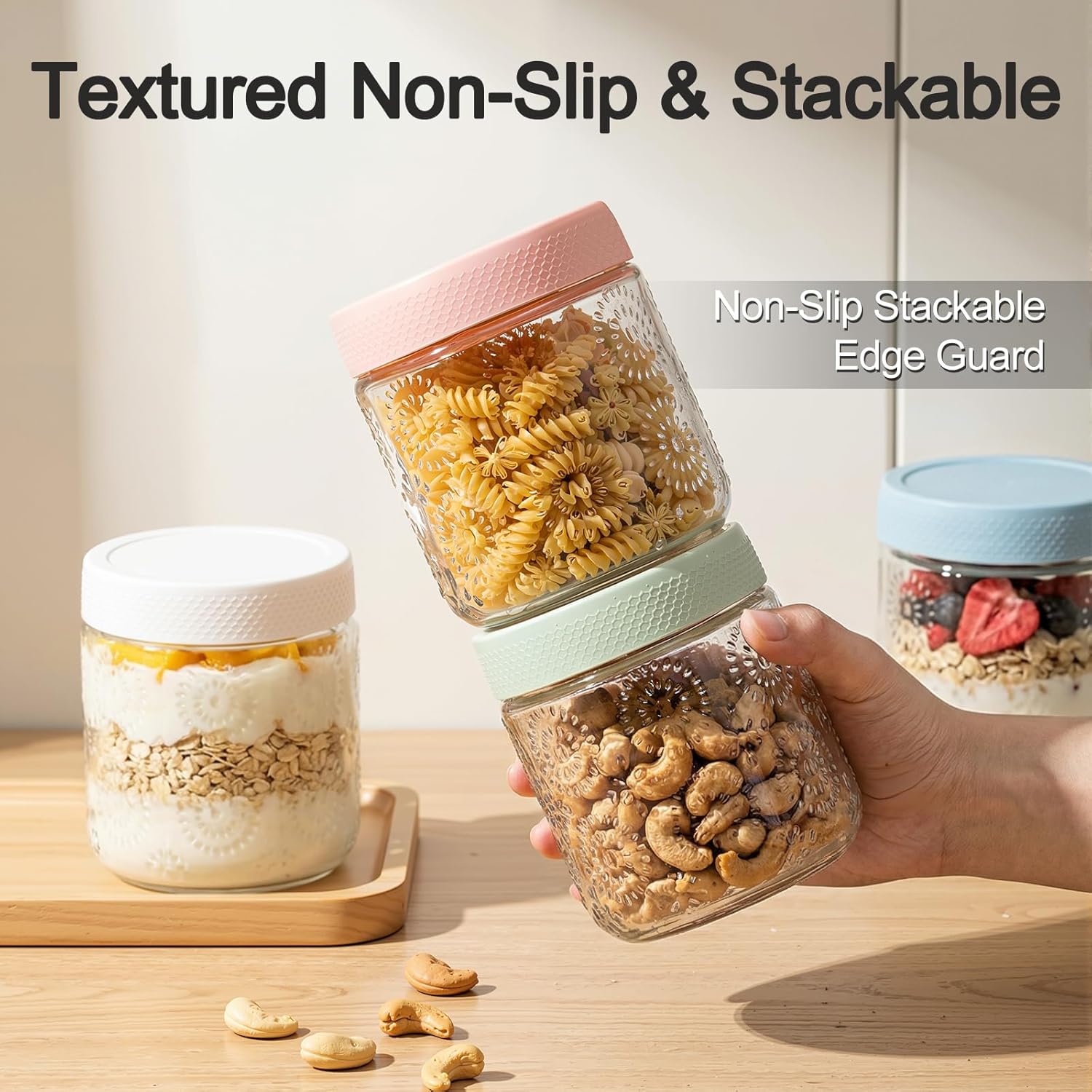6 Pack 16 oz Overnight Oats Co - Meal Prep Jars With Lids 리뷰 및 가격
