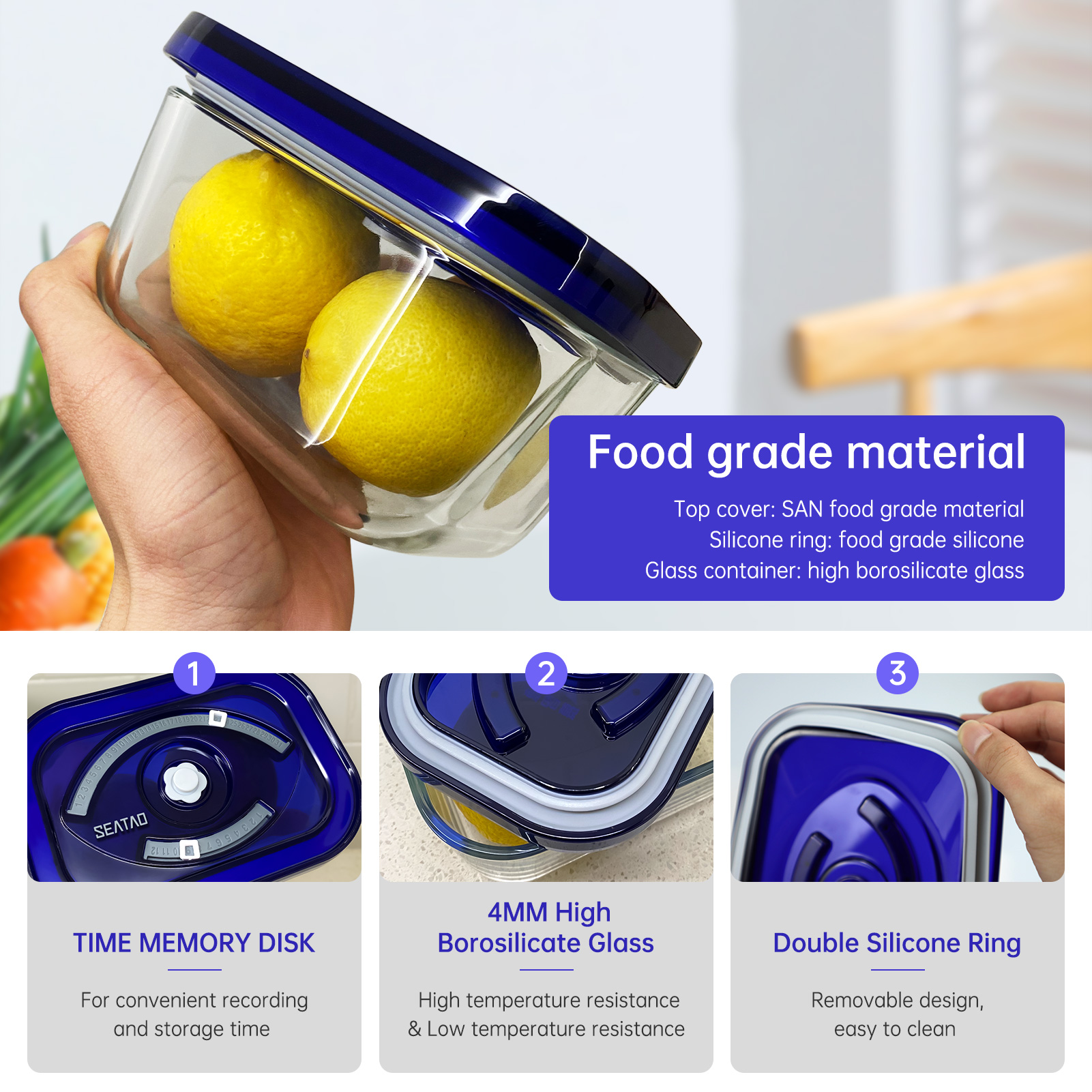 SEATAO Glass Food Storage Cont - Meal Prep Jars With Lids 리뷰 및 가격