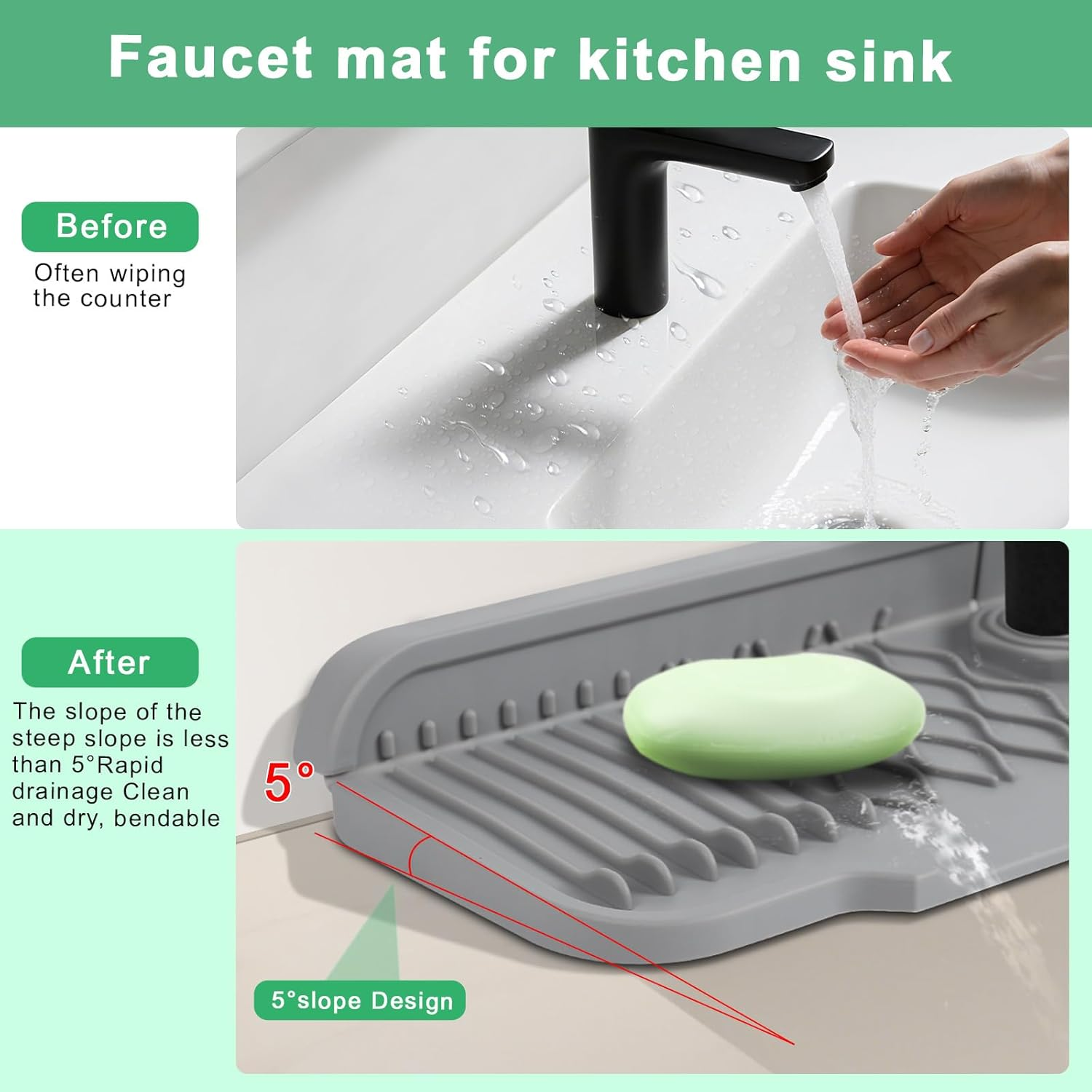 Non-slip silicone kitchen drai - Food Prep Mat 리뷰 및 가격